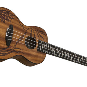 Luna Guitar Uke Coral Solid Mahogany Concert w/ Bag - UKE CORAL - Image 3