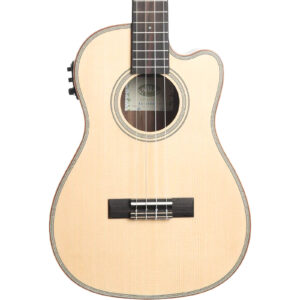 Kala Solid Spruce Striped Ebony Baritone Cutaway Ukulele w/ EQ - Image 1