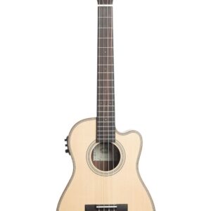 Kala Solid Spruce Striped Ebony Baritone Cutaway Ukulele w/ EQ - Image 2