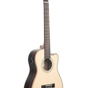 Kala Solid Spruce Striped Ebony Baritone Cutaway Ukulele w/ EQ - Image 4