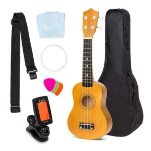 21 Inch Professional Acoustic Ukelele Four String Wooden For Beginner Kit W/ Bag - Image 1