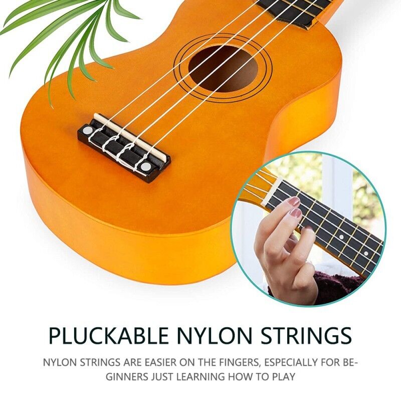 21 Inch Professional Acoustic Ukelele Four String Wooden For Beginner Kit W/ Bag 3