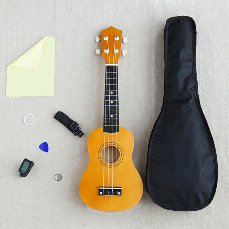 21 Inch Professional Acoustic Ukelele Four String Wooden For Beginner Kit W/ Bag 10