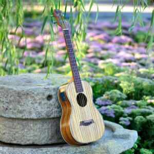 30'' Baritone Ukulele Zebrawood Acoustic Electric Uke Satin With Truss Rod/EQ - Image 3