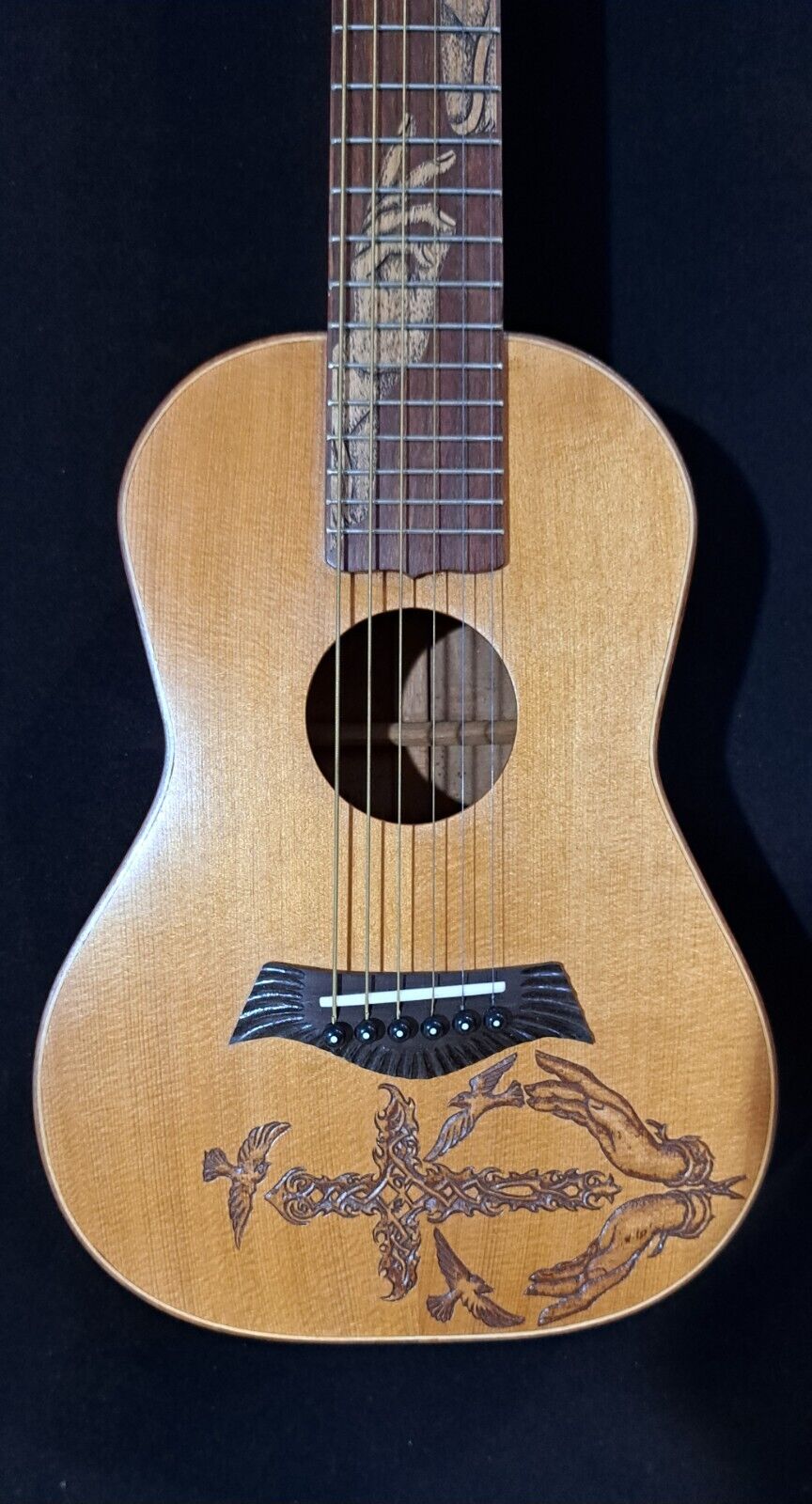 Blueberry NEW IN STOCK Handmade Guitalele Acoustic Guitar (Ukulele sized Guitar) 3