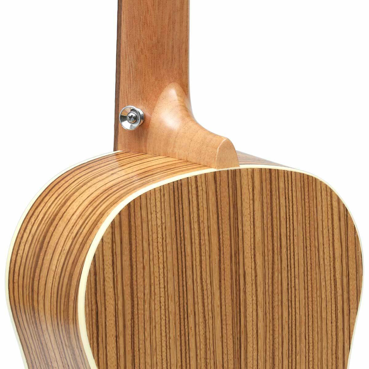 30” Baritone Ukulele Zebrawood Acoustic Electric Uke Satin With Truss Rod/EQ 6