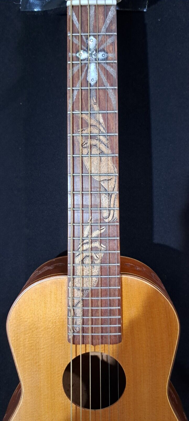 Blueberry NEW IN STOCK Handmade Guitalele Acoustic Guitar (Ukulele sized Guitar) 4