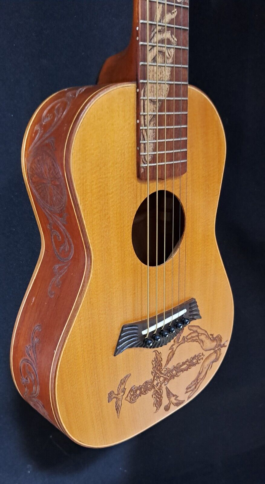 Blueberry NEW IN STOCK Handmade Guitalele Acoustic Guitar (Ukulele sized Guitar) 8