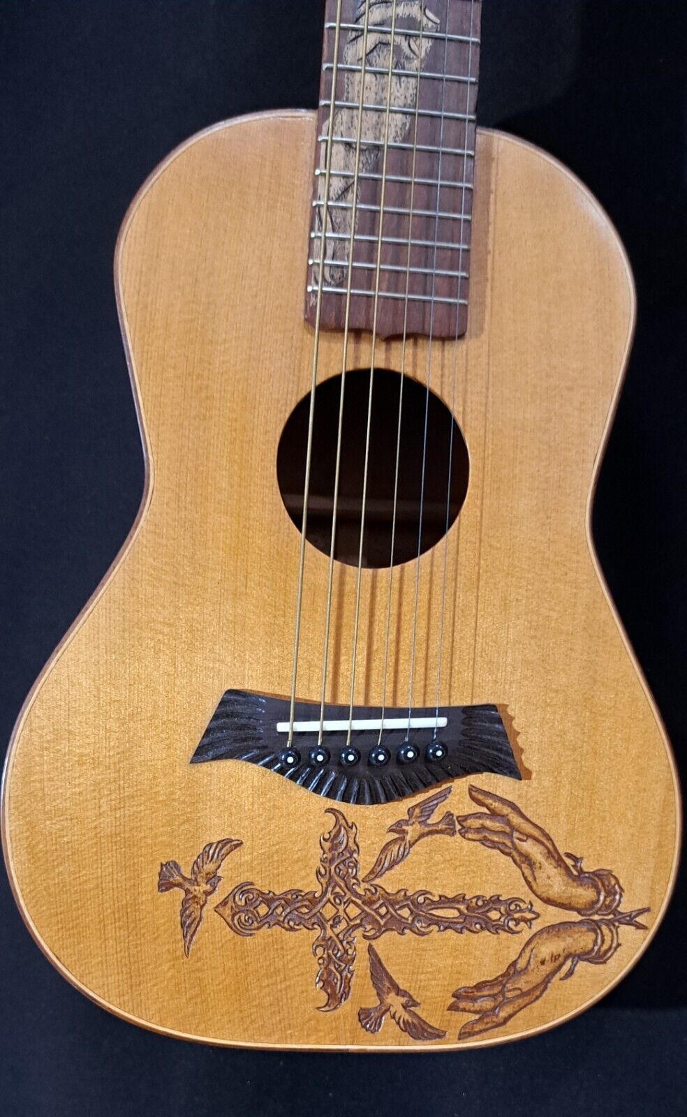 Blueberry NEW IN STOCK Handmade Guitalele Acoustic Guitar (Ukulele sized Guitar) 10