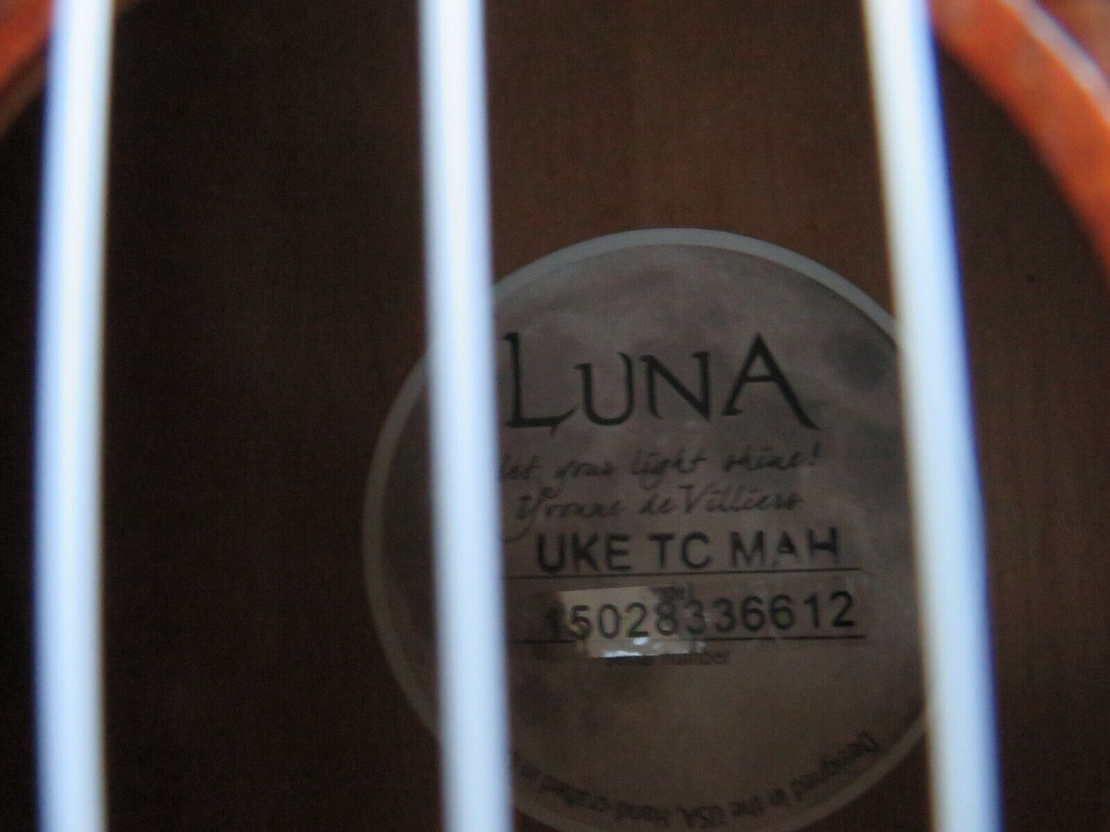 ukulele guitar UKE TC MAH Luna wood brown carved Acoustic Mahogany Bag case 12
