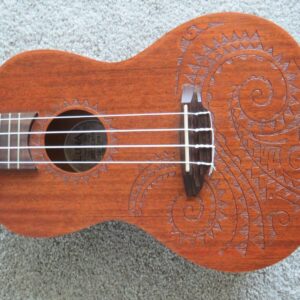 ukulele guitar UKE TC MAH Luna wood brown carved Acoustic Mahogany Bag case - Image 6