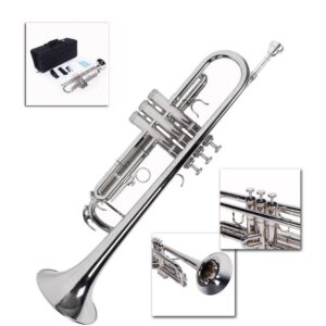 School Band Student Professional Concert Brass Student Bb Trumpet Silver - Image 1