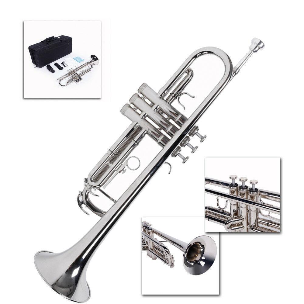 School Band Student Professional Concert Brass Student Bb Trumpet Silver 1