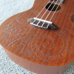 ukulele guitar UKE TC MAH Luna wood brown carved Acoustic Mahogany Bag case - Image 15