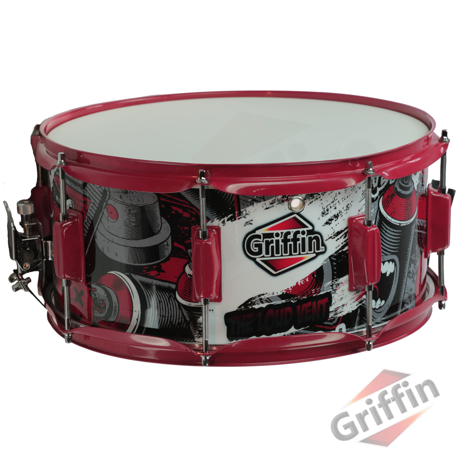 GRIFFIN Snare Drum Birch Wood Shell 14×6.5 Percussion Music Acoustic Kit Set Key 1