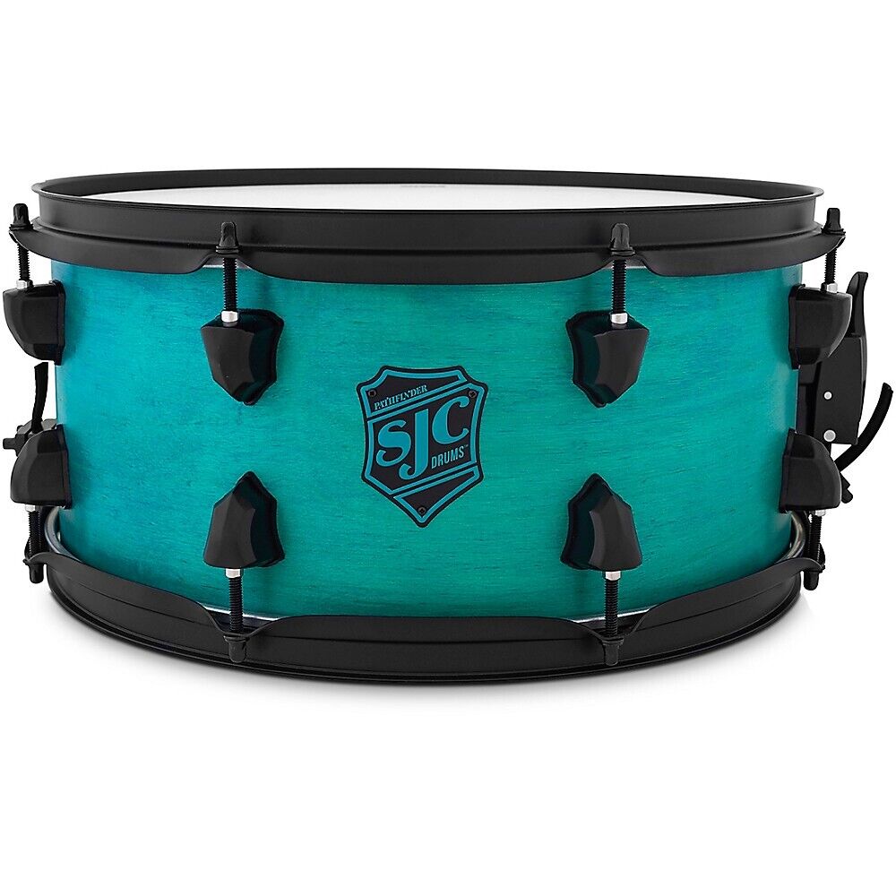 SJC Drums Pathfinder Snare Drum 14 x 6.5 in. Miami Teal Satin 1