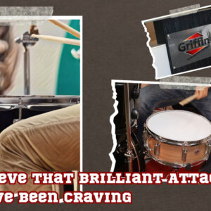 GRIFFIN Snare Drum Kit + Snare Stand, 2 Pairs Maple Wood Drum Sticks & Drum Key - Image 10