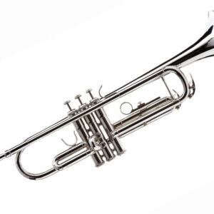 Hawk Nickel Plated Bb Trumpet with Case and Mouthpiece - Image 1