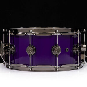 DW Collector's 6.5x14 Brass Snare Drum w/Black Nickel - Illusion Purple - Image 2