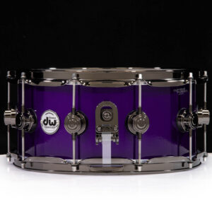 DW Collector's 6.5x14 Brass Snare Drum w/Black Nickel - Illusion Purple - Image 3