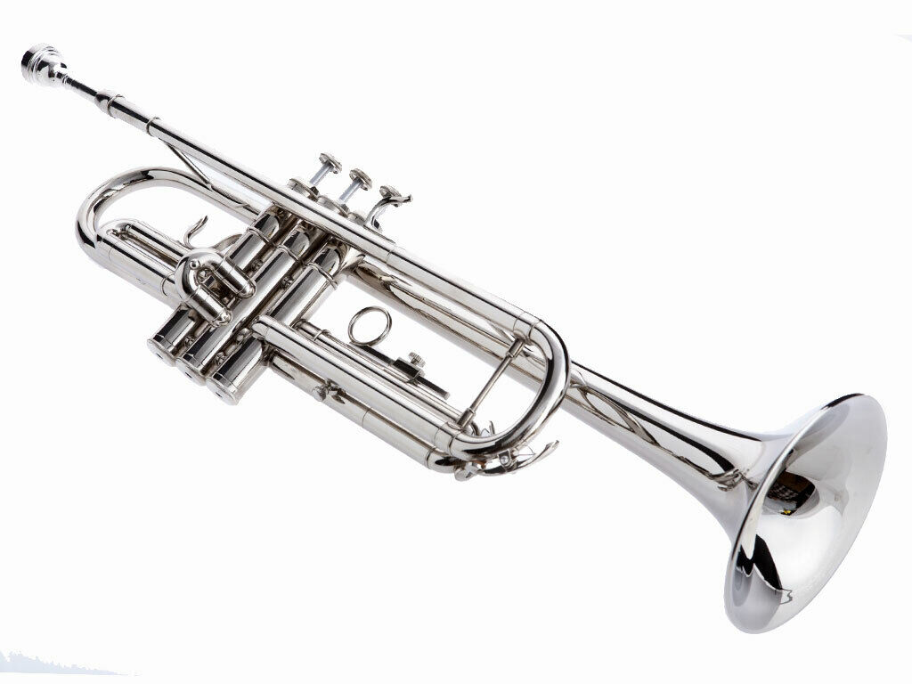 Hawk Nickel Plated Bb Trumpet with Case and Mouthpiece 2