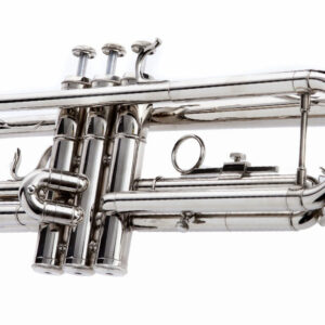 Hawk Nickel Plated Bb Trumpet with Case and Mouthpiece - Image 3