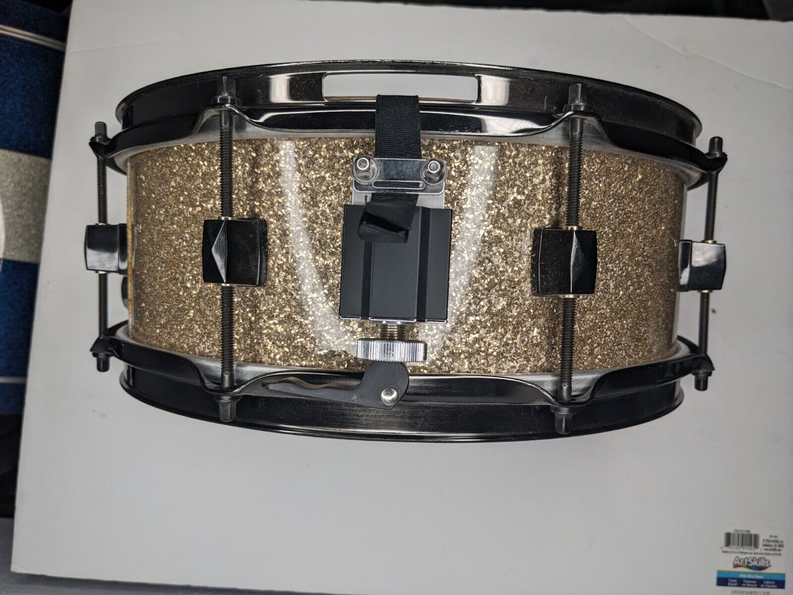 5 x 13 Custom Snare Drum Ginger Glass 9 Ply Maple / Walnut Black Hardware 3