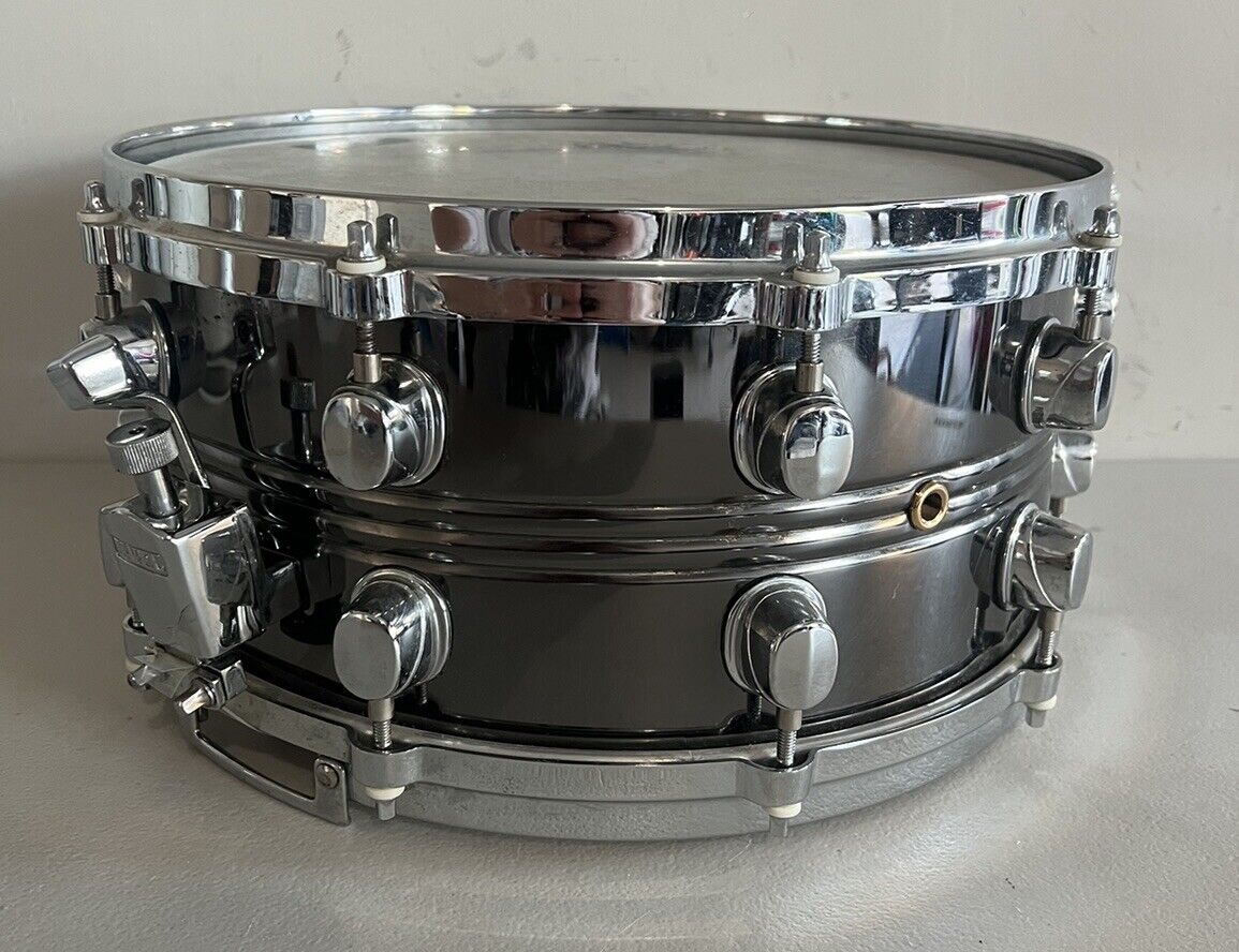 Vintage Mapex Steel Deluxe Black Panther Snare 7.5×14 RARE 3