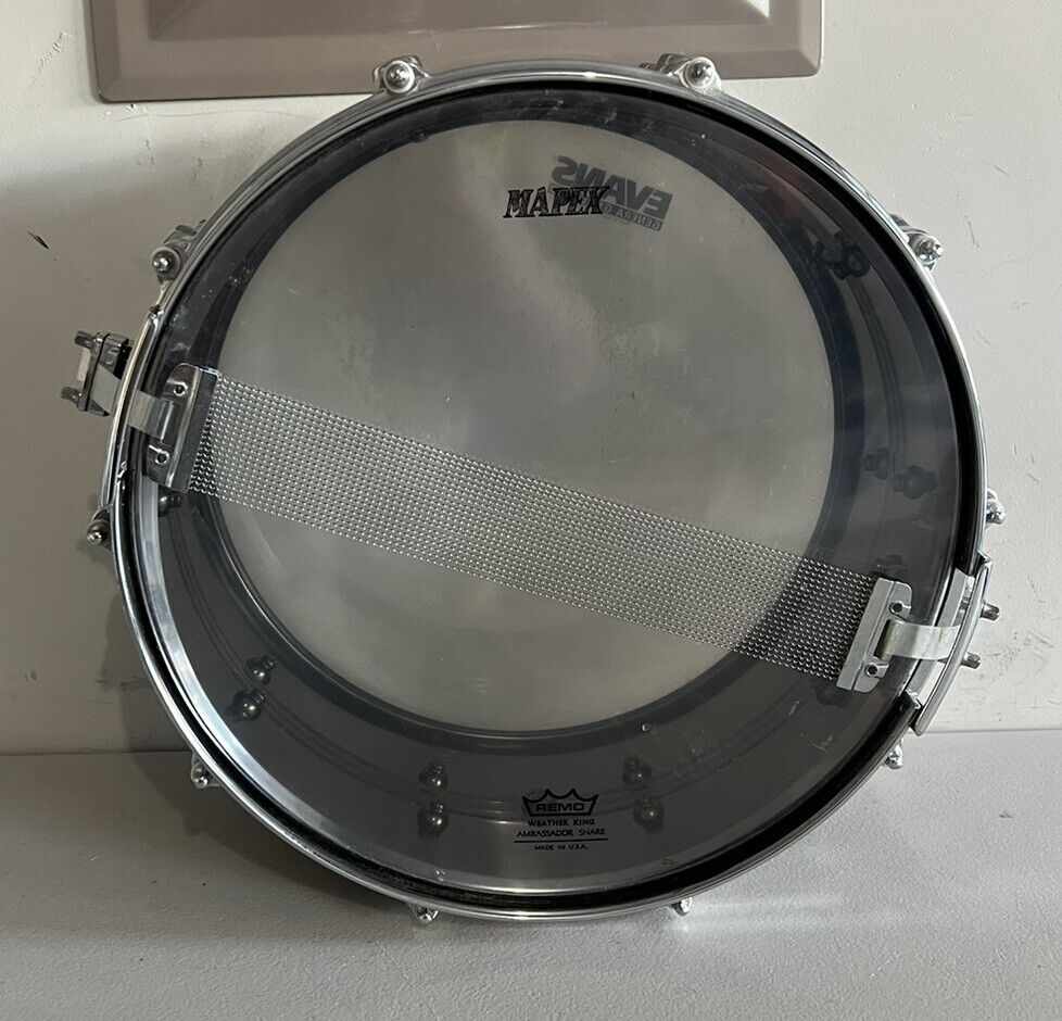 Vintage Mapex Steel Deluxe Black Panther Snare 7.5×14 RARE 7