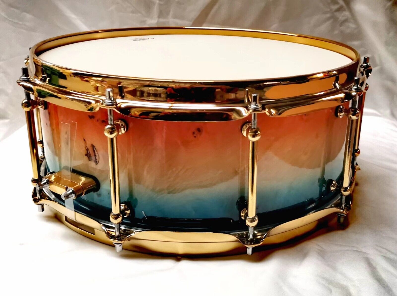 FOREACH Mappa Burl Snare Drum 14×5.5 with Gold Color Hardwares 3