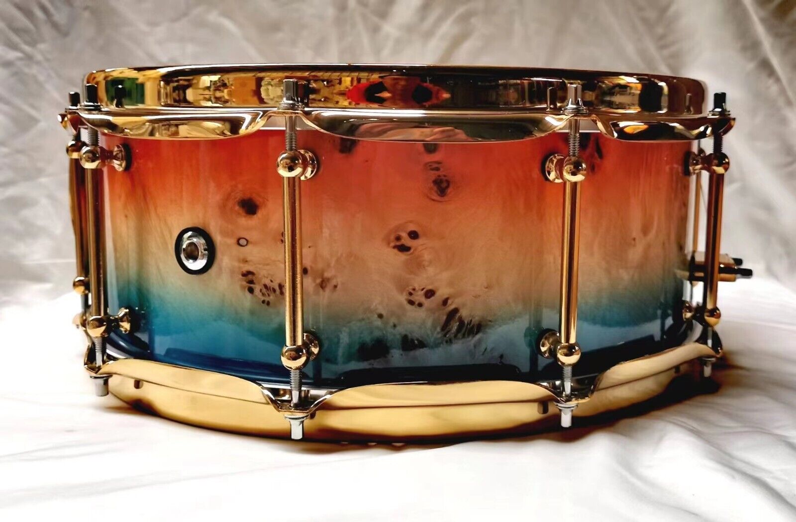 FOREACH Mappa Burl Snare Drum 14×5.5 with Gold Color Hardwares 4
