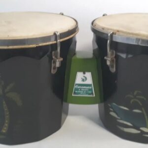 Vintage Bongos Caramuru A Rosetti Brasil 50s 60s Retro Wood Decorative Palm Tree - Image 1