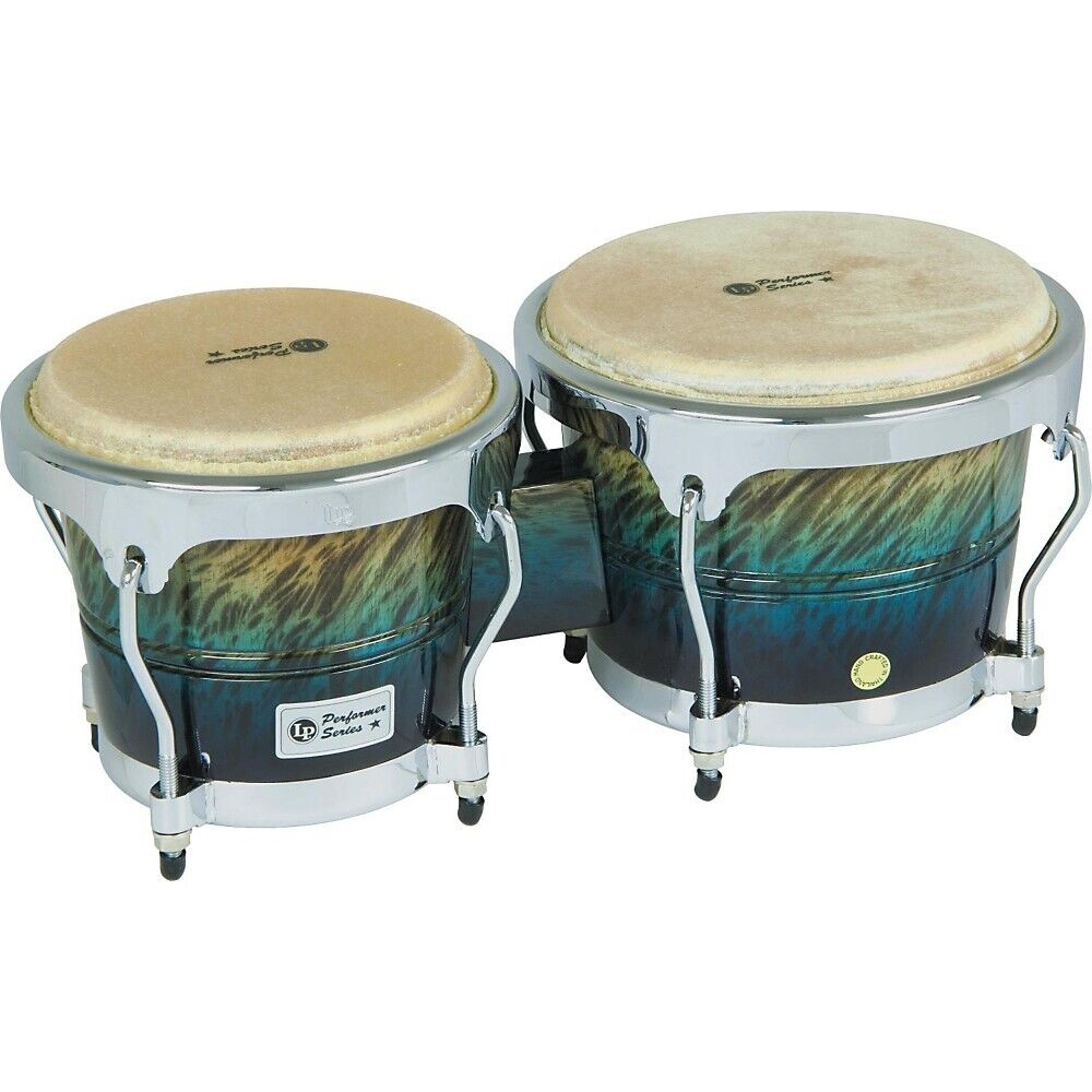 LP Performer Series Bongos with Chrome Hardware Blue Fade 1