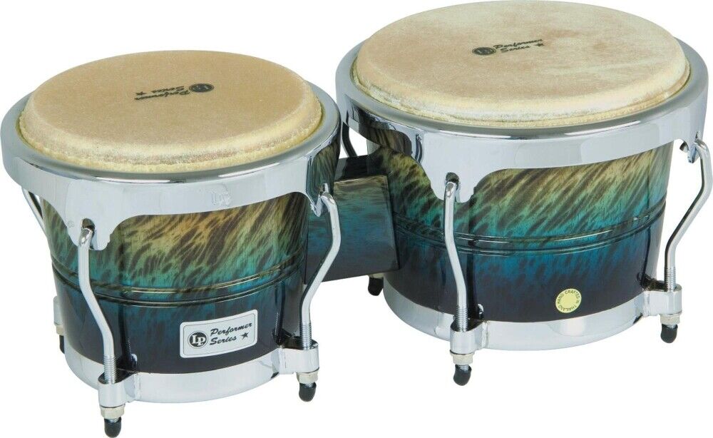 LP Performer Series Bongos with Chrome Hardware Blue Fade 2