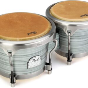 Pearl Signature Series Jesus Diaz Bongos - 7 inch, 8.5 inch, Brushed Platinum - Image 1
