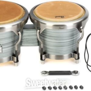 Pearl Signature Series Jesus Diaz Bongos - 7 inch, 8.5 inch, Brushed Platinum - Image 2