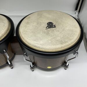 Latin Percussion LP Aspire Bongo Drums 8.5" & 7" Wood Grain Chrome - Image 2