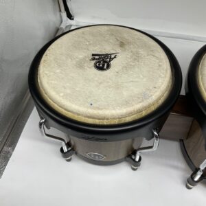 Latin Percussion LP Aspire Bongo Drums 8.5" & 7" Wood Grain Chrome - Image 3