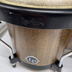 Latin Percussion LP Aspire Bongo Drums 8.5" & 7" Wood Grain Chrome - Image 6