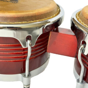 Premium 8"- 9" Wine Red Bongo Drums Chrome Lugs, High-Quality Natural Skin Head - Image 3