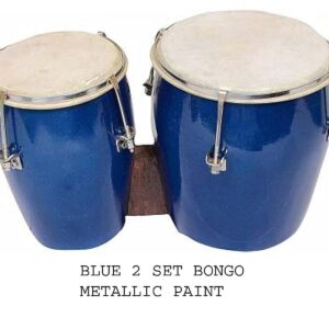 Professional Two Piece Hand Made Wooden Bongo Drum Set (Blue) - Image 1