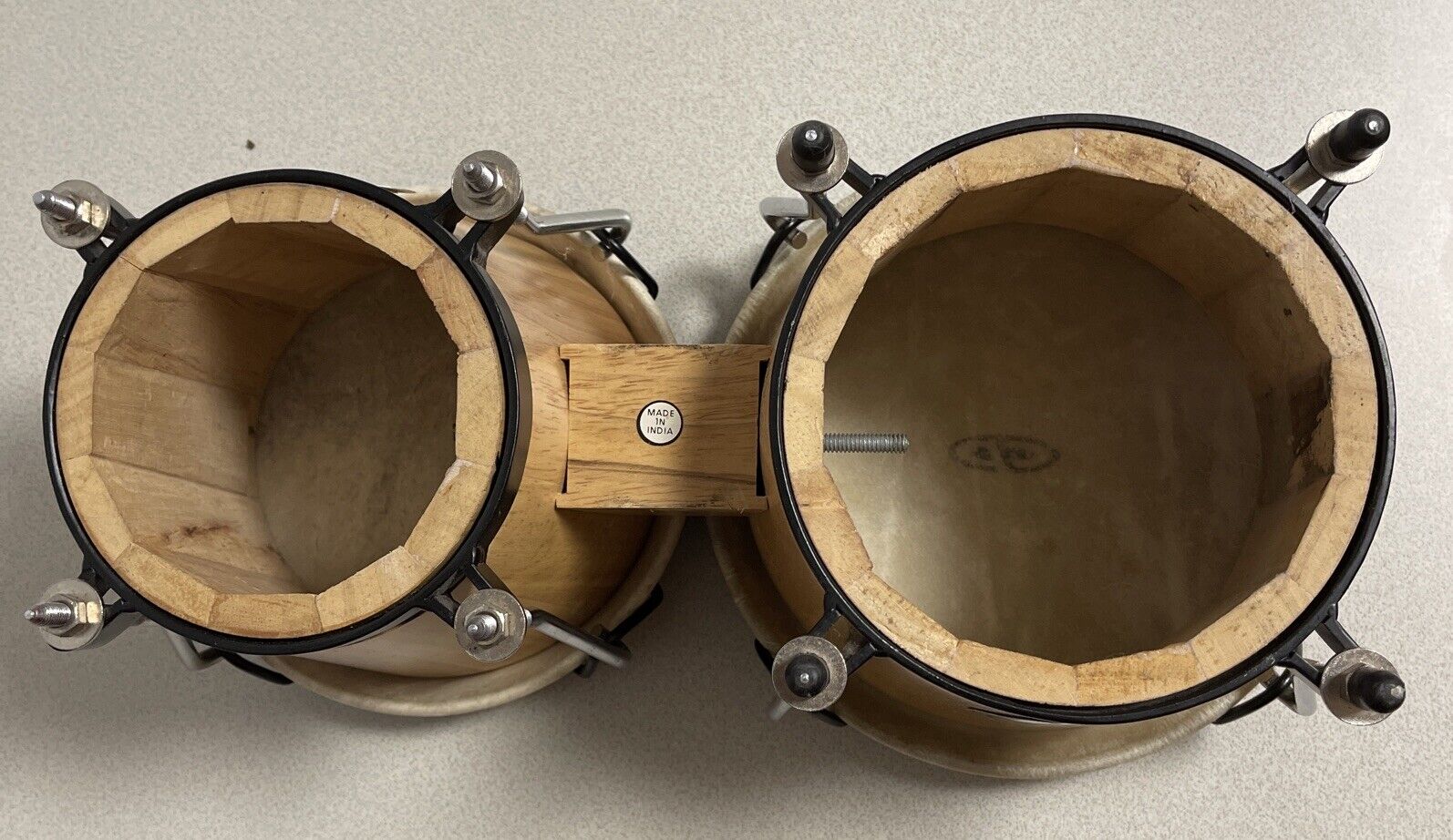 CP Cosmic Percussion Bongos 7” & 6” Drums Natural Wood Great Sound India 7