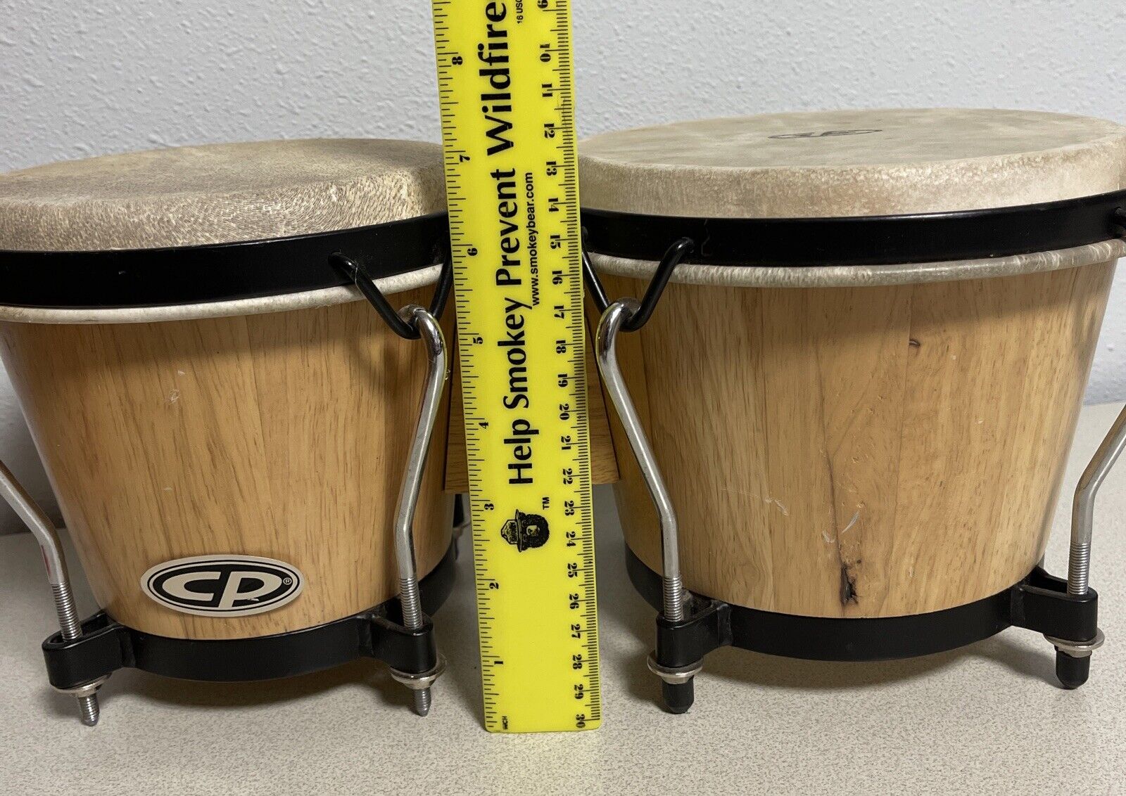 CP Cosmic Percussion Bongos 7” & 6” Drums Natural Wood Great Sound India 10