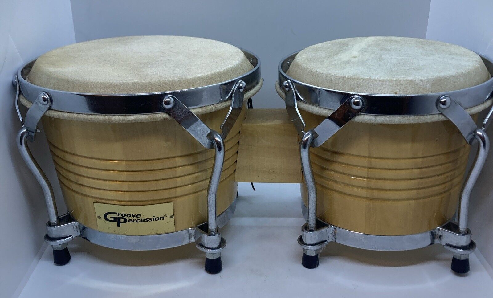 Groove Percussion Bongo Drum Set Two Hand Drums Instrument 1