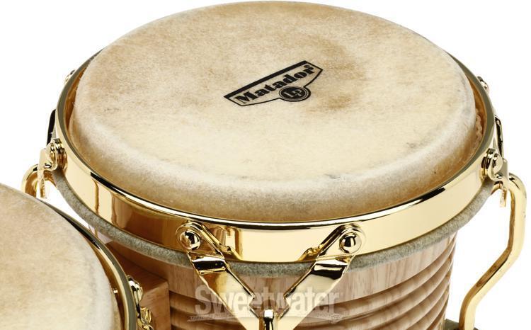 Latin Percussion Matador Siam Oak Bongos – Natural with Gold Tone 5