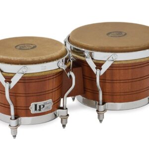 LP LATIN PERCUSSION CLASSIC ORIGINAL BONGOS DRUMS MAHOGANY WOOD CHROME - LP1964 - Image 1