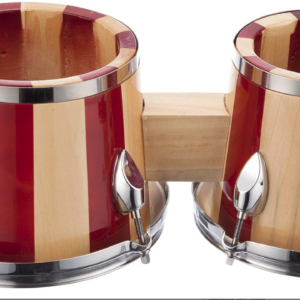 RockJam 7" and 8" Bongo Drum Set with Padded Bag and Tuning Key, Red and Natural - Image 5