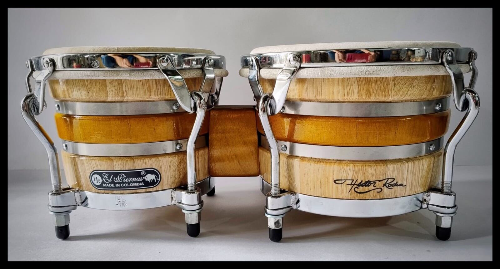This Is A Set Hand Made HR El piernas Bongo From Colombia Natural Wood 1