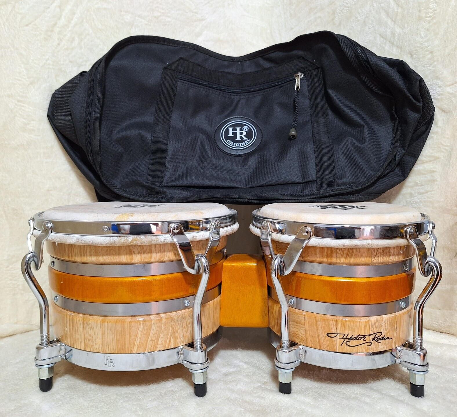 This Is A Set Hand Made HR El piernas Bongo From Colombia Natural Wood 2