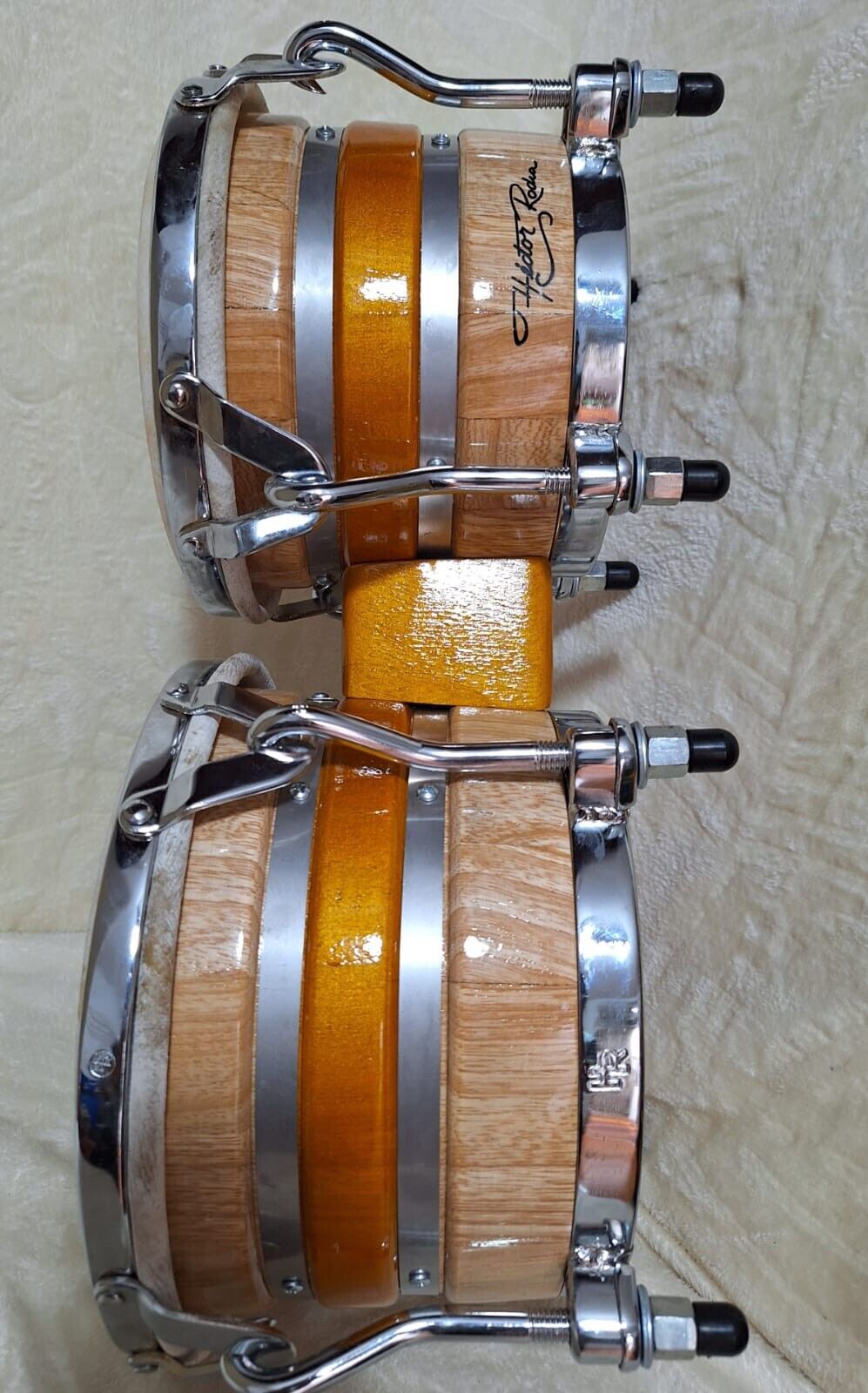 This Is A Set Hand Made HR El piernas Bongo From Colombia Natural Wood 3